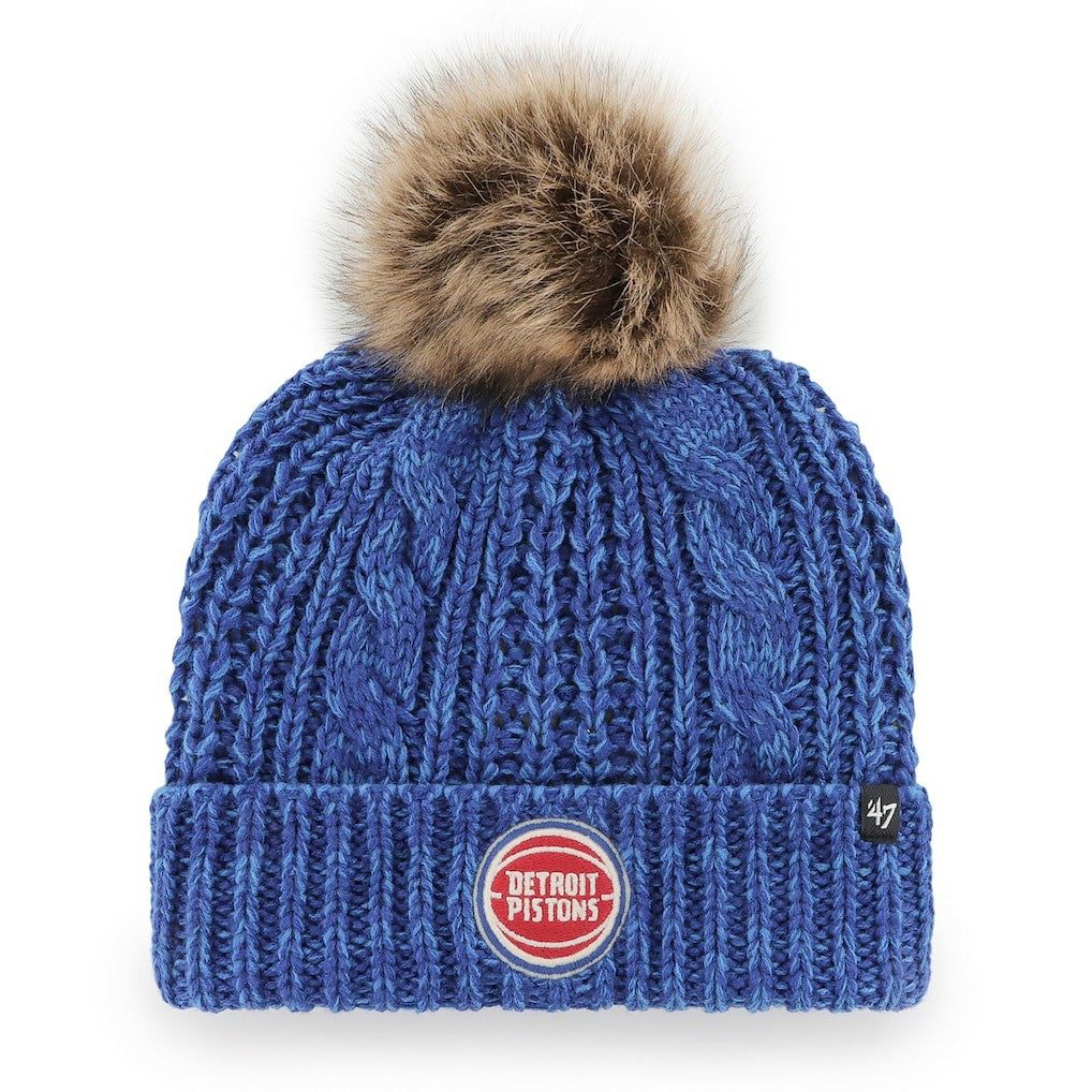 47 brand - Detroit Pistons '47 Women's Meeko Cuffed Knit Hat with Pom - Royal
