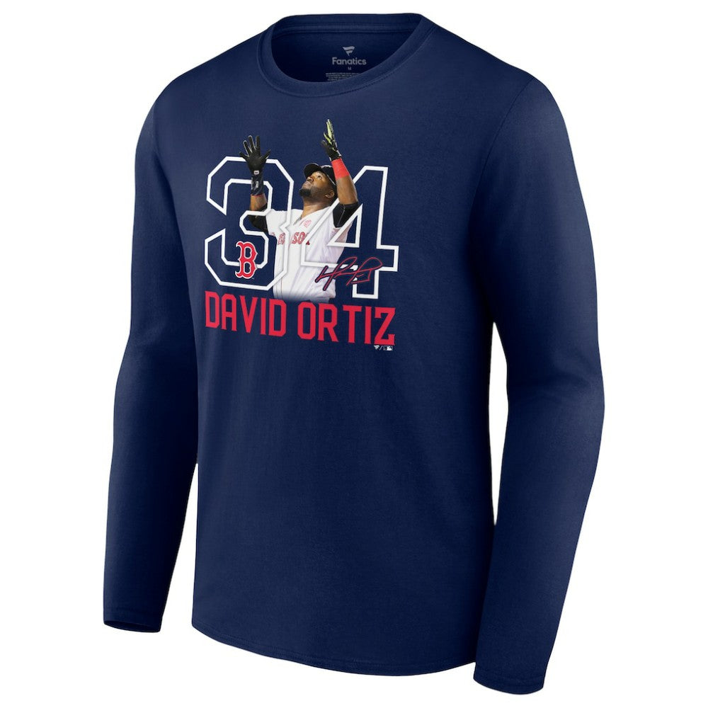 David Ortiz Boston Red Sox Fanatics Stats Resume Long Sleeve T-Shirt for sale