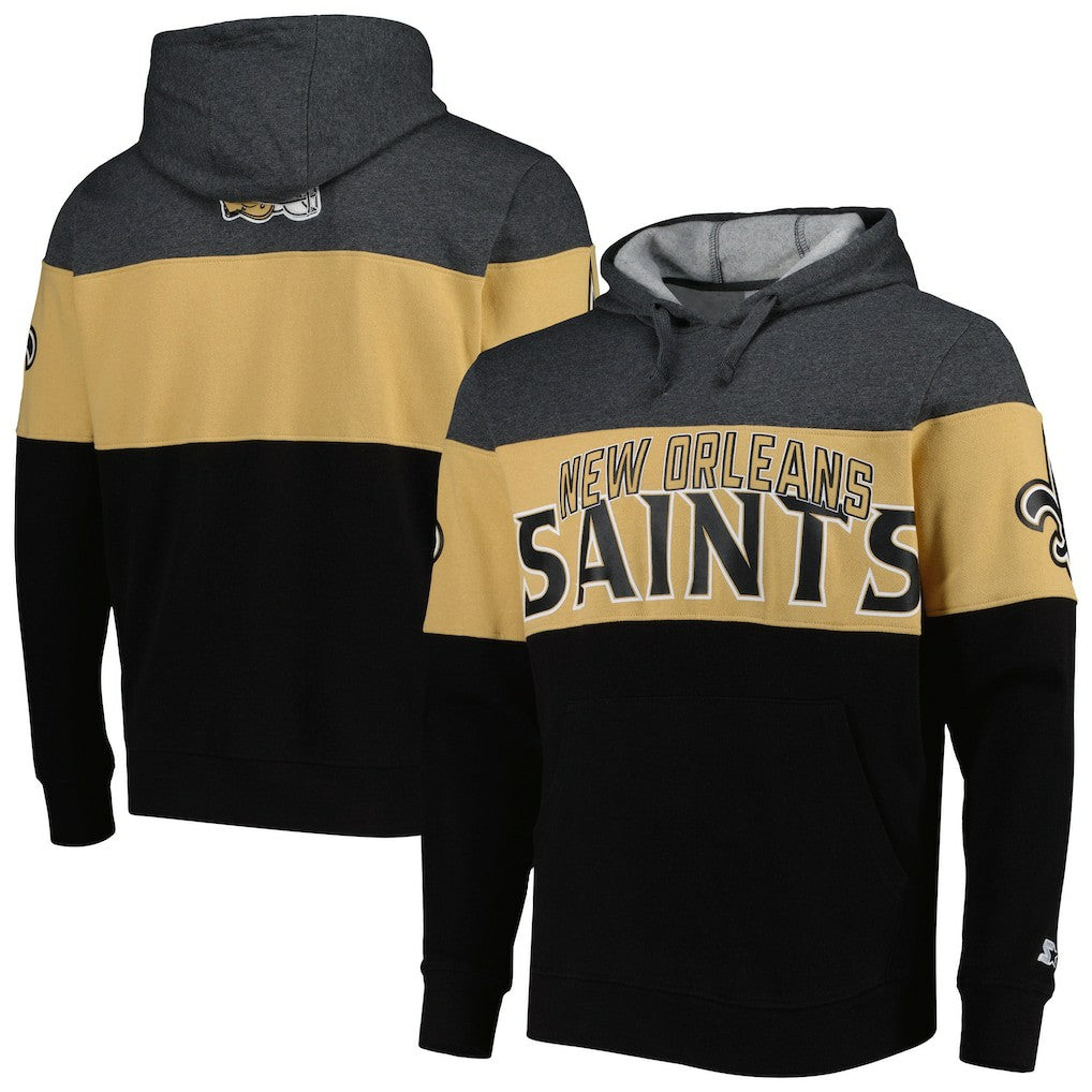 New Orleans Saints Starter Extreme Pullover Hoodie Black/Heather Gray - NFL