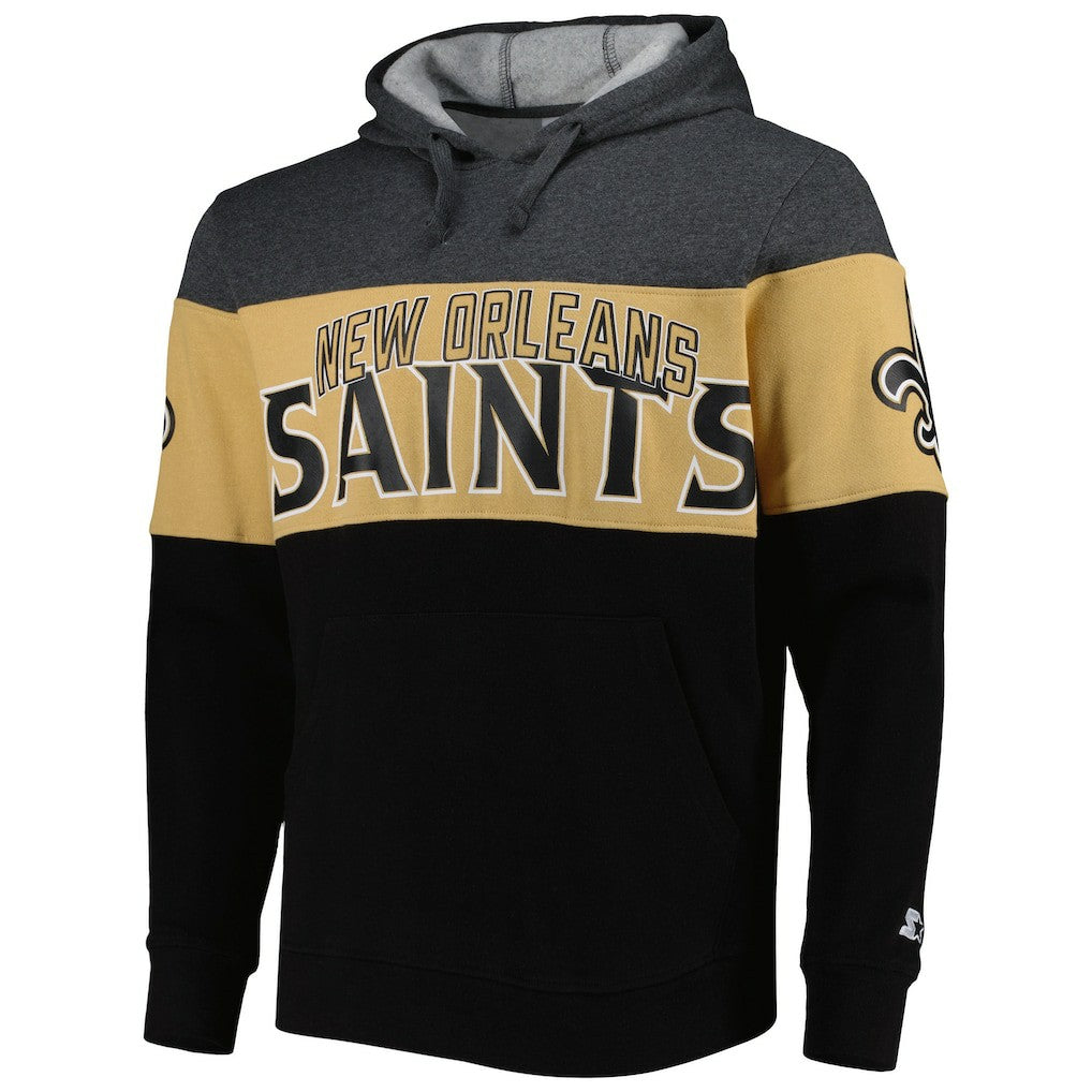 New Orleans Saints Starter Extreme Pullover Hoodie Black/Heather Gray - NFL