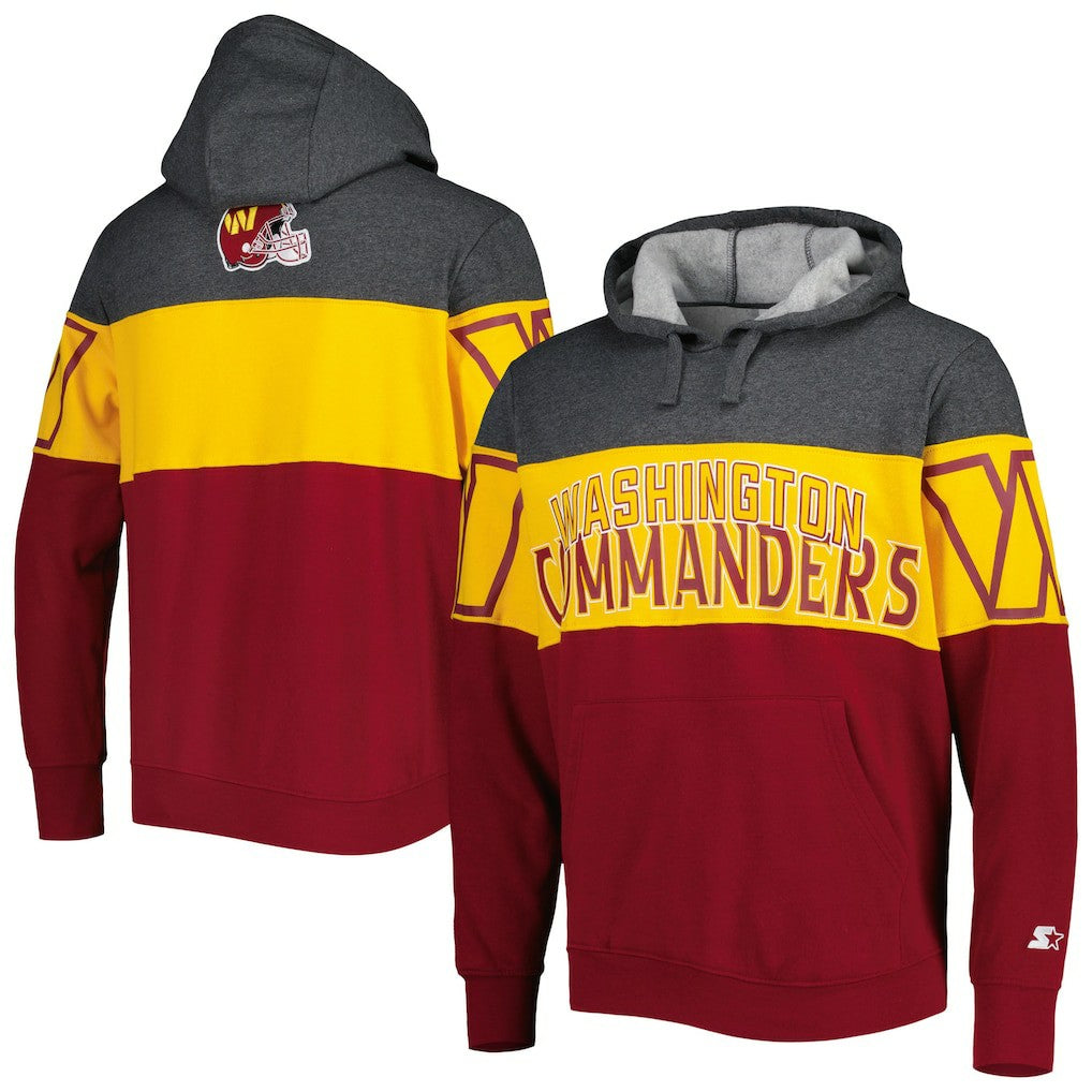 Washington Commanders Starter Extreme Pullover Hoodie Heather Charcoal/Burgundy - NFL