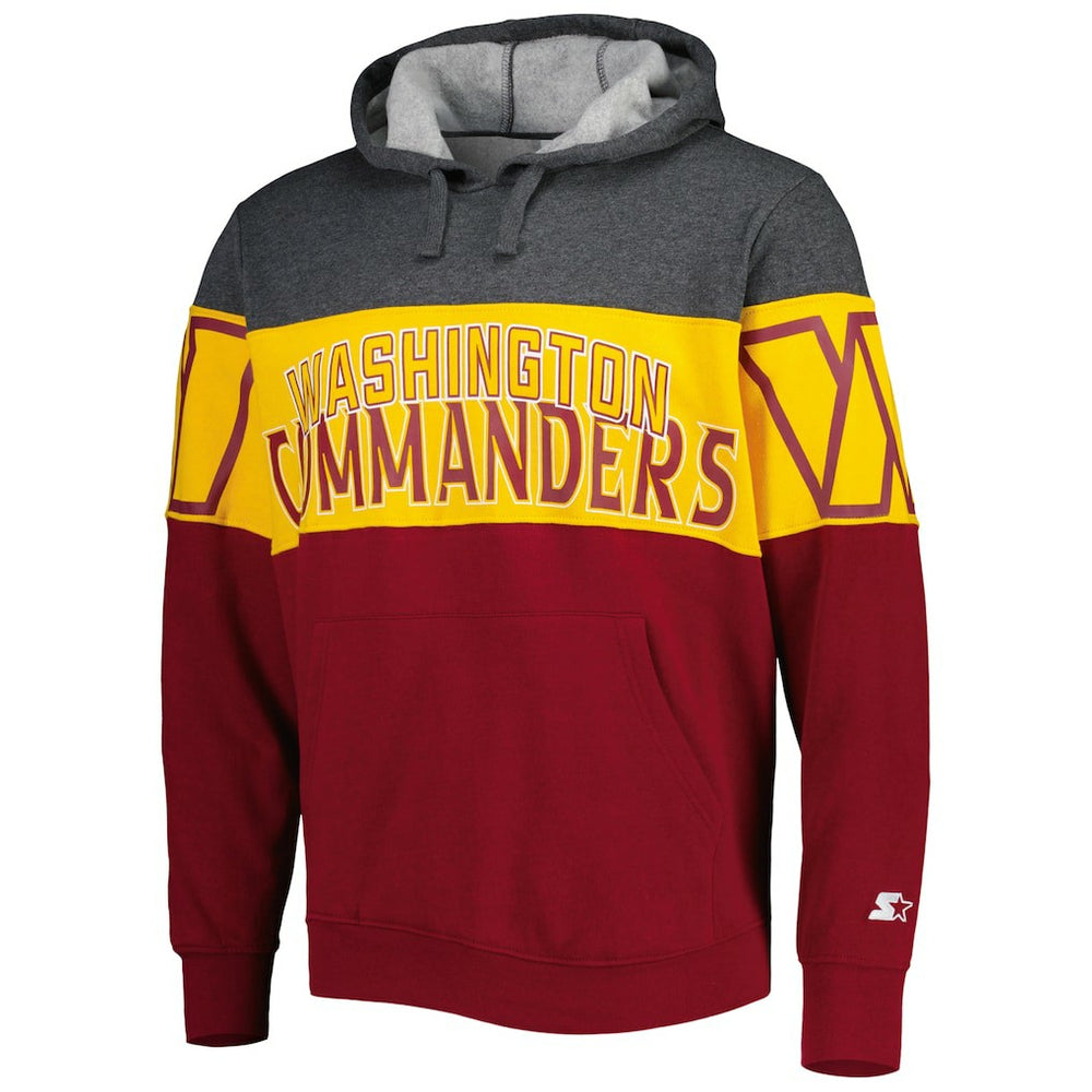 Washington Commanders Starter Extreme Pullover Hoodie Heather Charcoal/Burgundy - NFL