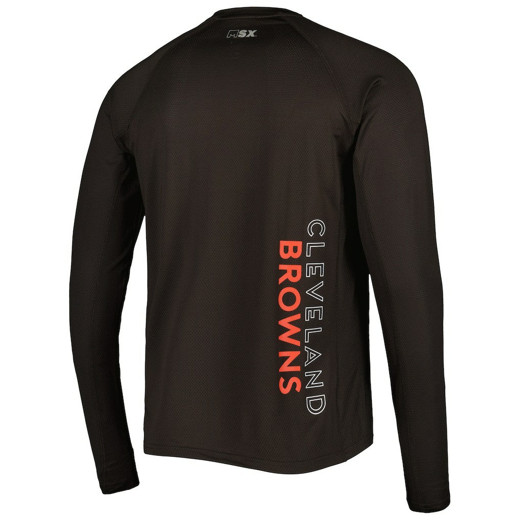 Cleveland Browns MSX by Michael Strahan Interval Long Sleeve Raglan T-Shirt Brown - NFL