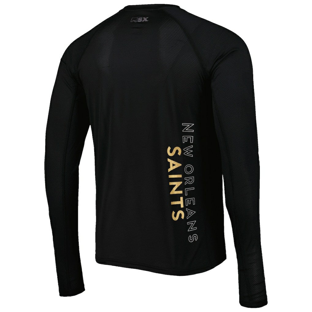 New Orleans Saints MSX by Michael Strahan Interval Long Sleeve Raglan T-Shirt Black - NFL