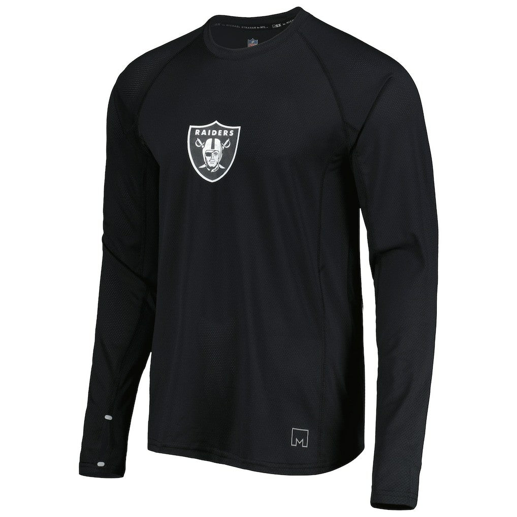 Las Vegas Raiders MSX by Michael Strahan Interval Long Sleeve Raglan T-Shirt Black - NFL
