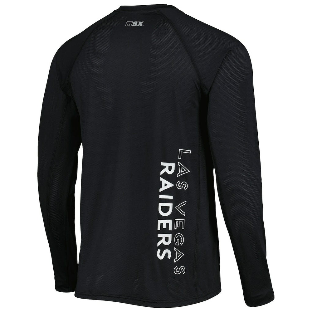 Las Vegas Raiders MSX by Michael Strahan Interval Long Sleeve Raglan T-Shirt Black - NFL
