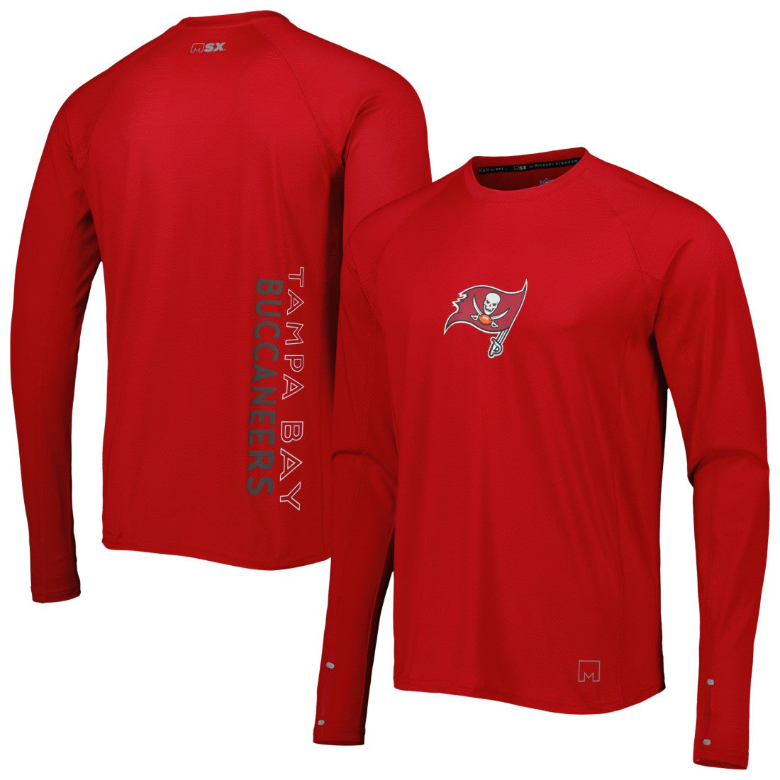 Tampa Bay Buccaneers MSX by Michael Strahan Interval Long Sleeve Raglan T-Shirt Red - NFL