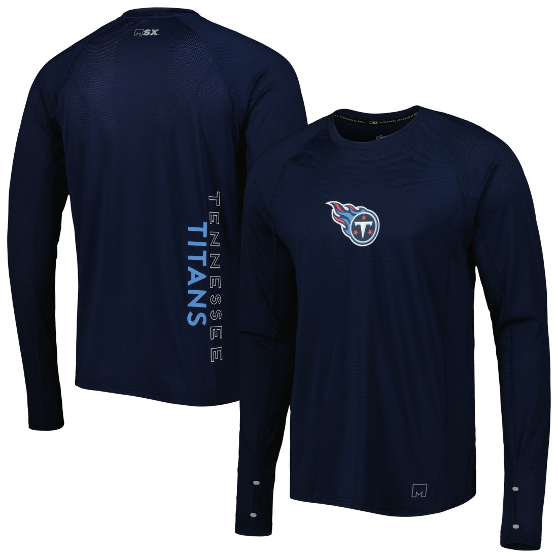 Tennessee Titans MSX by Michael Strahan Interval Long Sleeve Raglan T-Shirt Navy - NFL