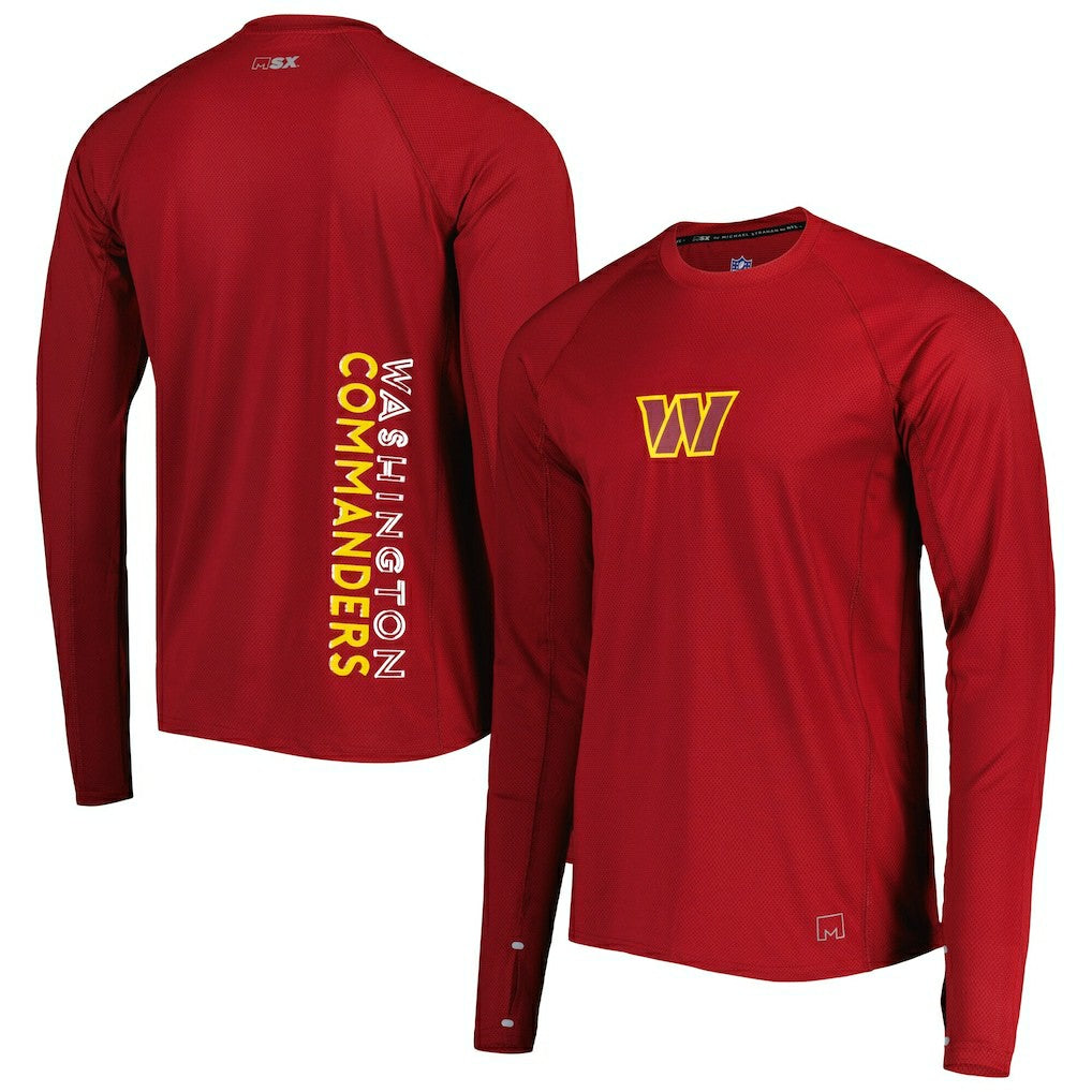 Washington Commanders MSX by Michael Strahan Interval Long Sleeve Raglan T-Shirt Burgundy - NFL