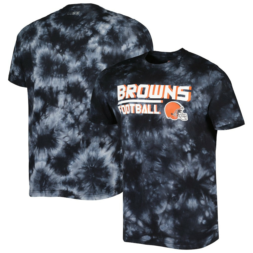 Cleveland Browns MSX by Michael Strahan Recovery Tie-Dye T-Shirt Black - NFL