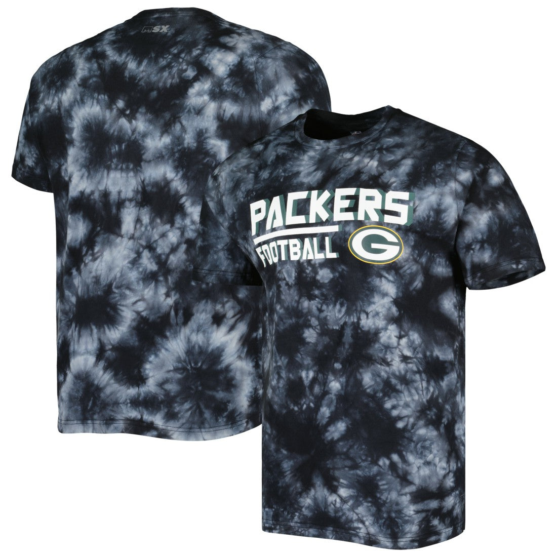 Green Bay Packers MSX by Michael Strahan Recovery Tie-Dye T-Shirt Black - NFL