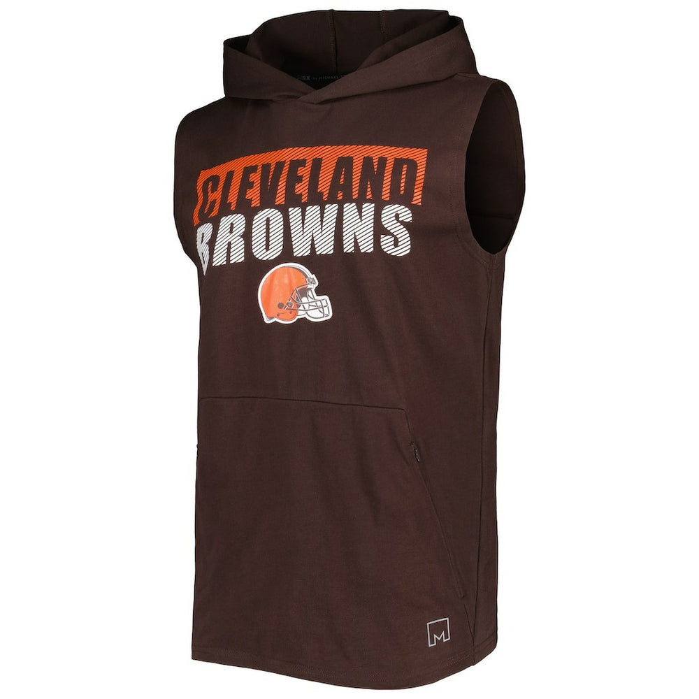 Cleveland Browns MSX by Michael Strahan Relay Sleeveless Pullover Hoodie Brown - NFL
