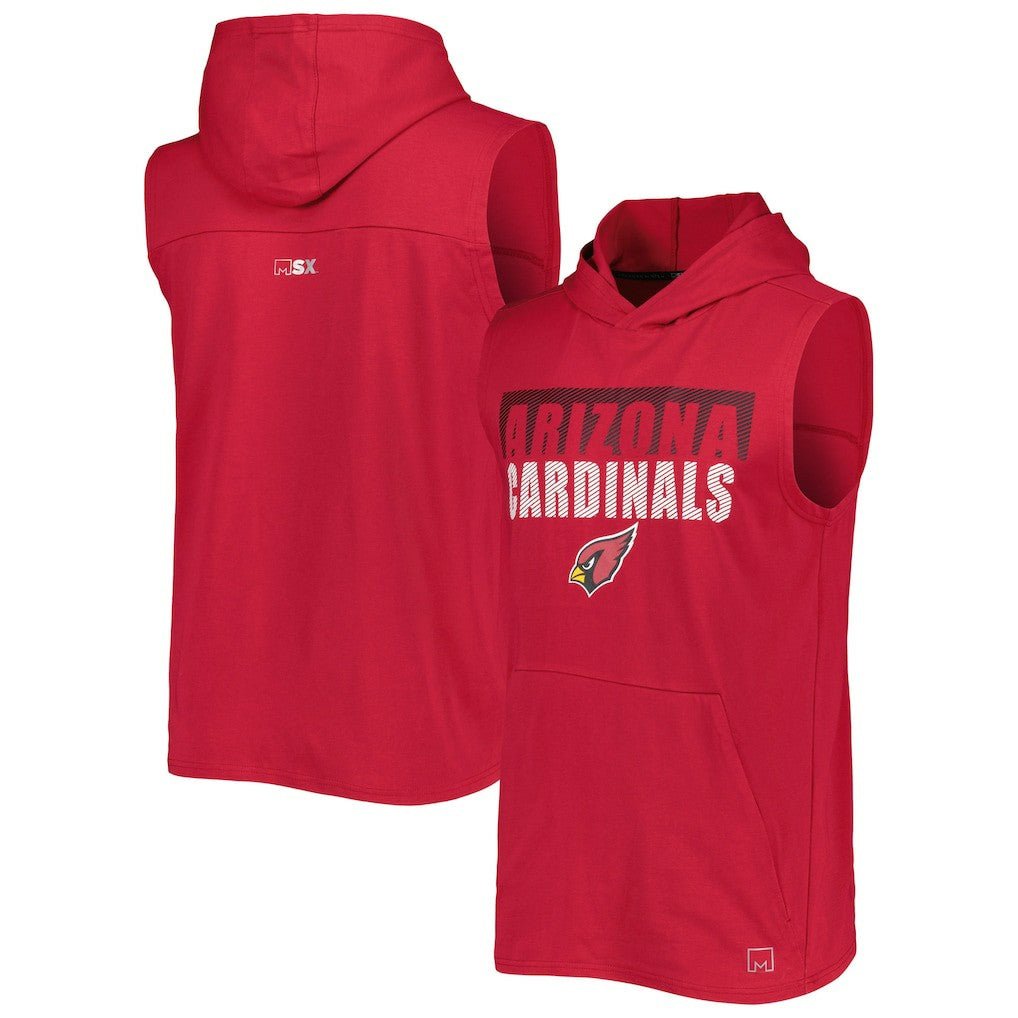 Arizona Cardinals MSX by Michael Strahan Relay Sleeveless Pullover Hoodie Cardinal - NFL