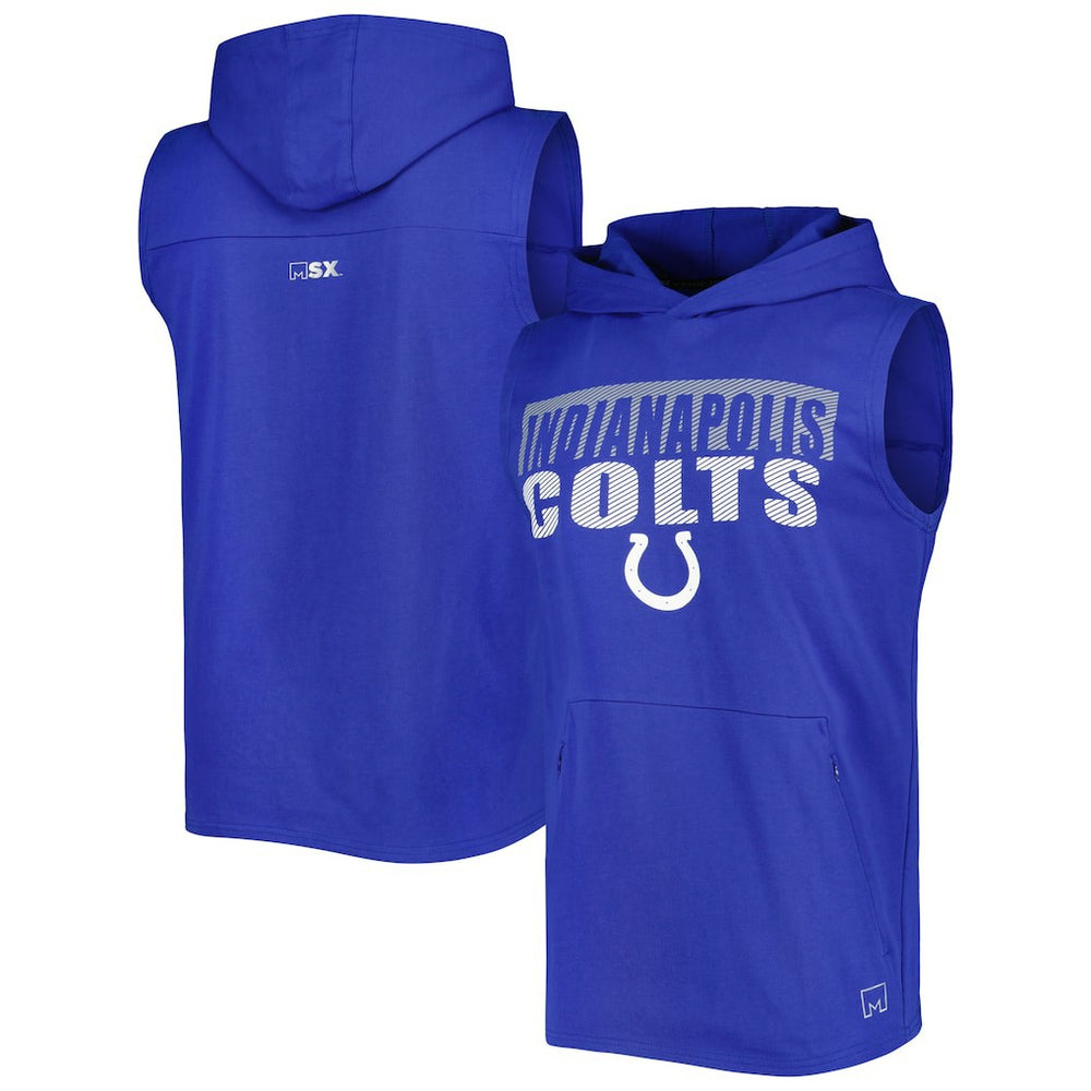 Indianapolis Colts MSX by Michael Strahan Relay Sleeveless Pullover Hoodie Royal - NFL