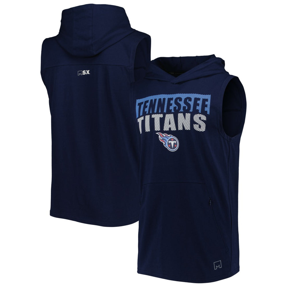 Tennessee Titans MSX by Michael Strahan Relay Sleeveless Pullover Hoodie Navy - NFL