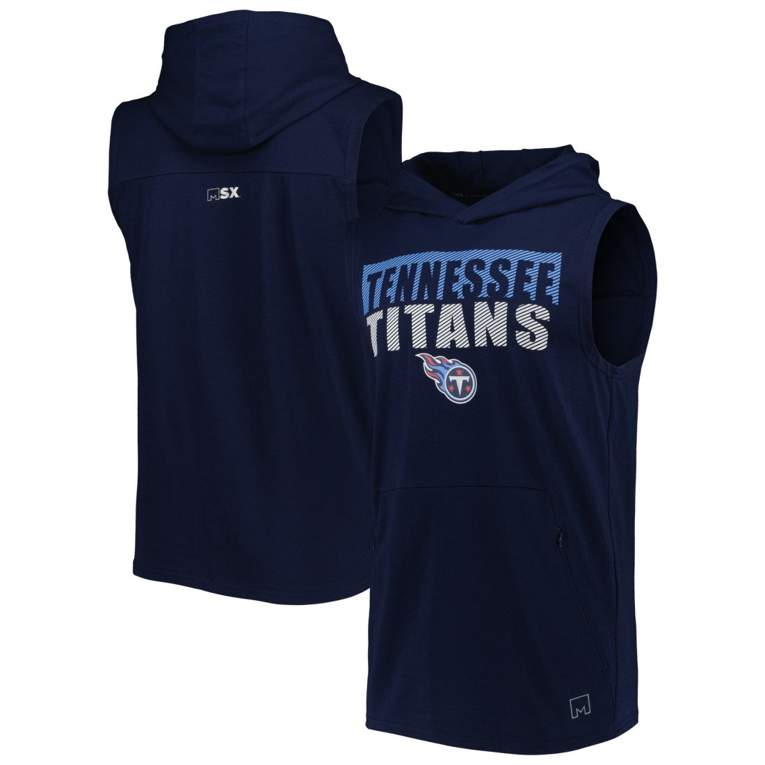 Tennessee Titans MSX by Michael Strahan Relay Sleeveless Pullover Hoodie Navy - NFL