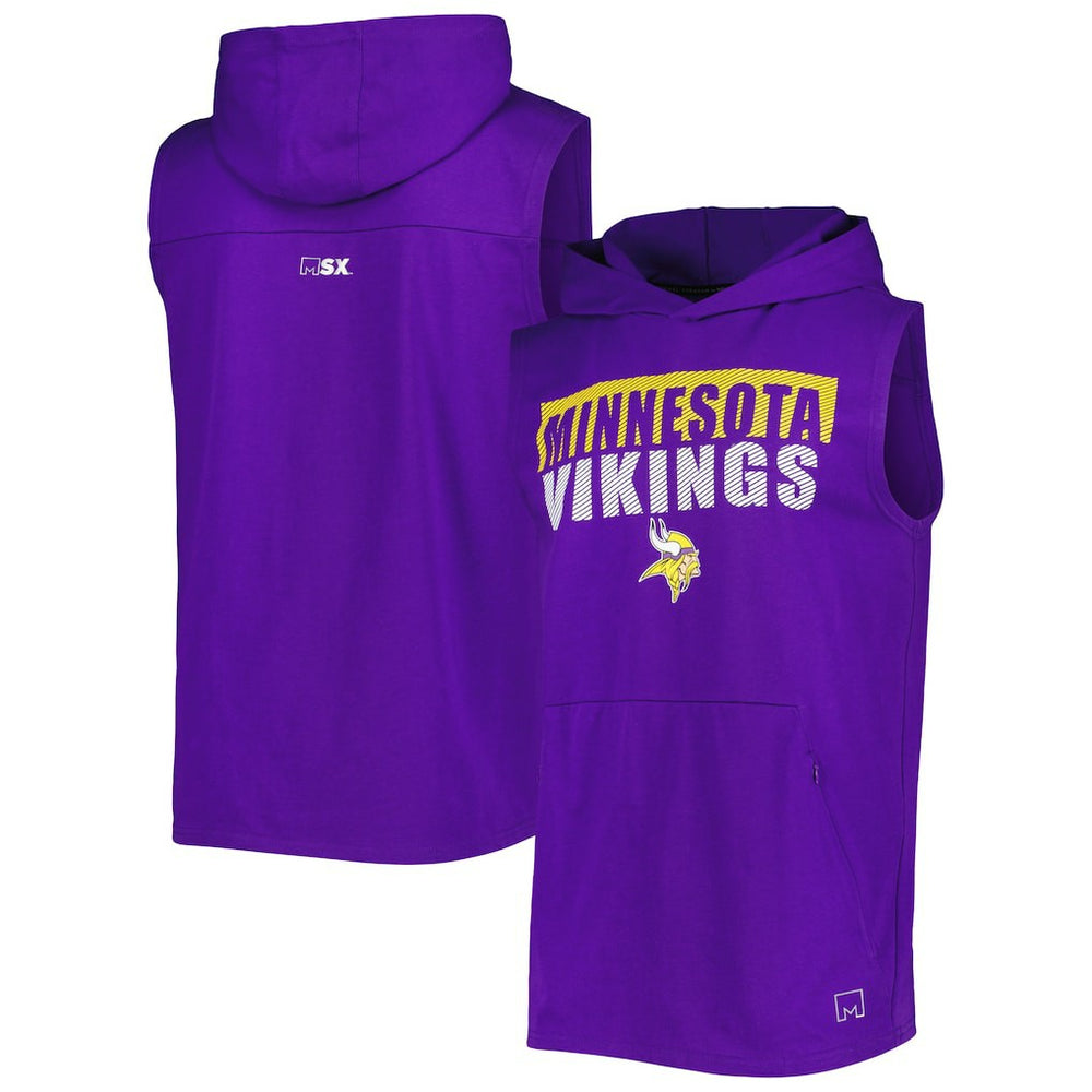 Minnesota Vikings MSX by Michael Strahan Relay Sleeveless Pullover Hoodie Purple - NFL