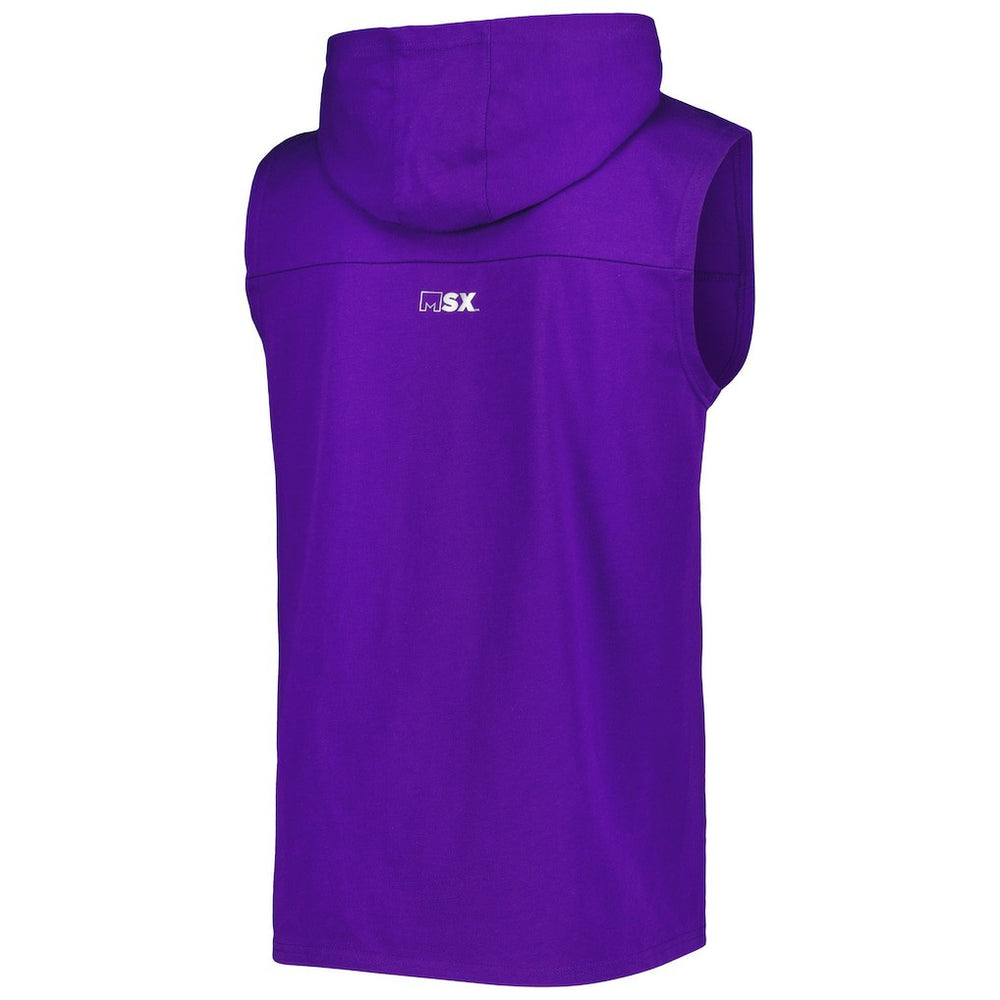 Minnesota Vikings MSX by Michael Strahan Relay Sleeveless Pullover Hoodie Purple - NFL