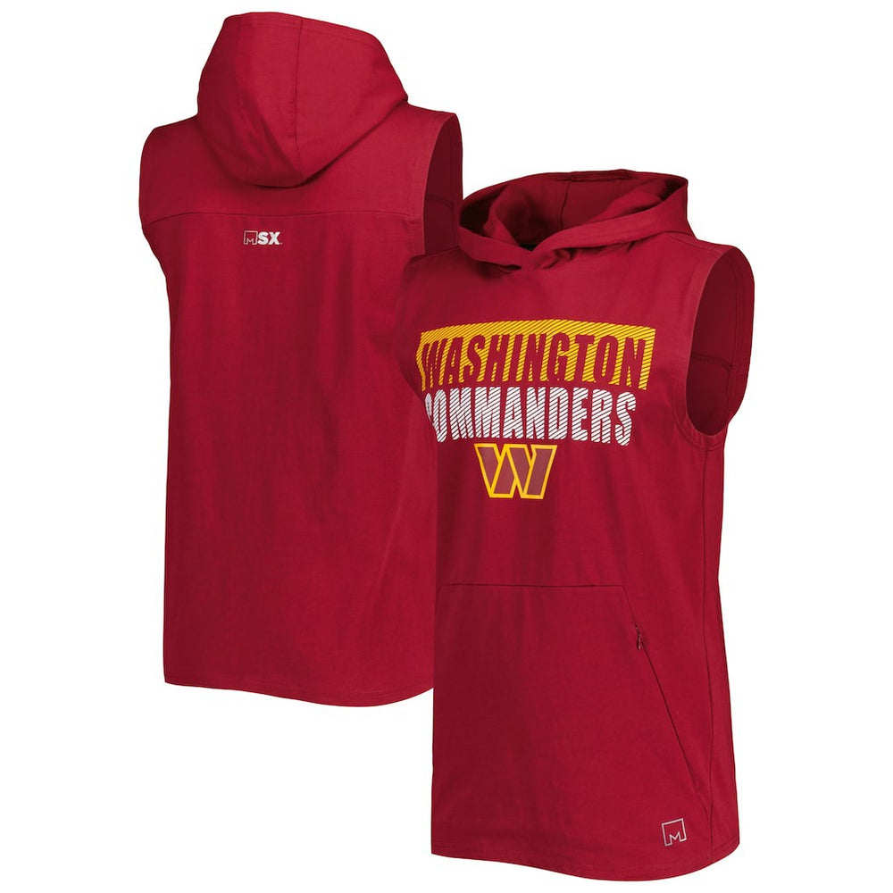 Washington Commanders MSX by Michael Strahan Relay Sleeveless Pullover Hoodie Burgundy - NFL