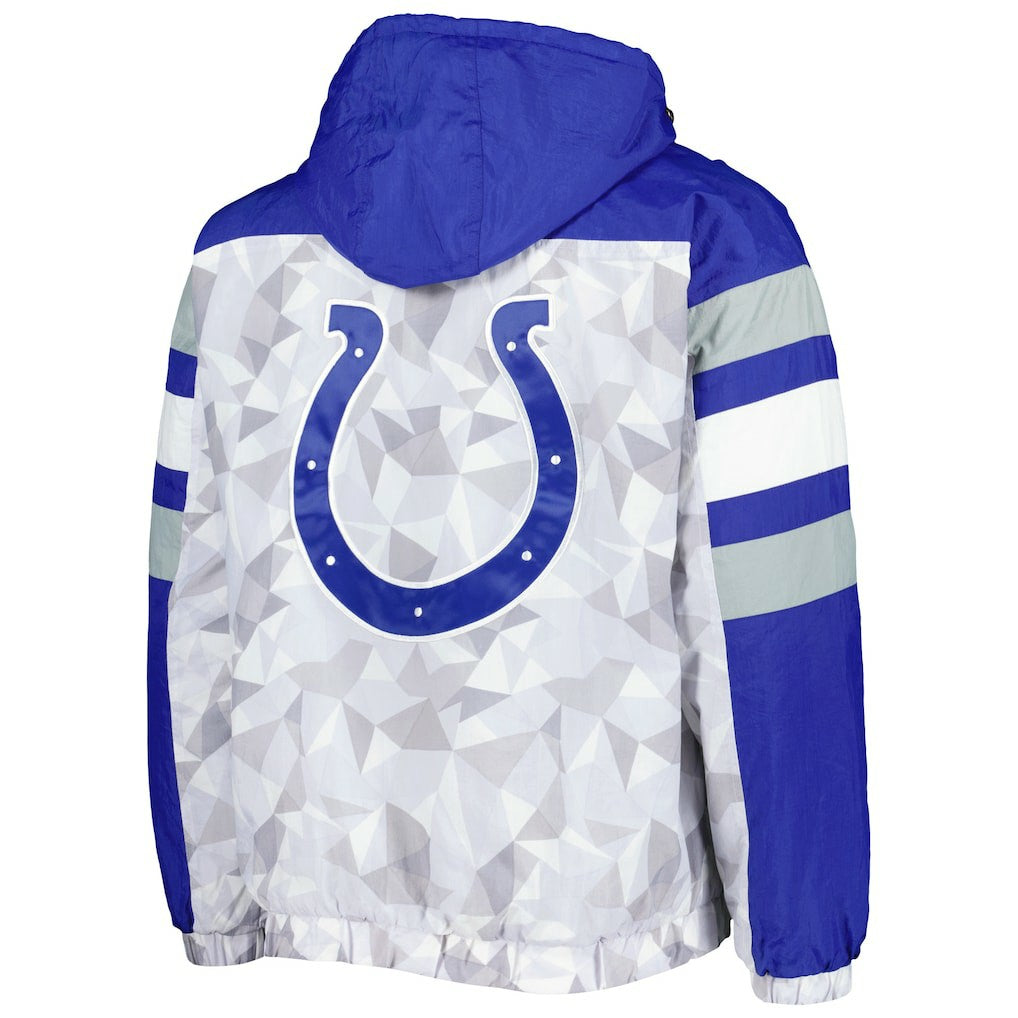 Indianapolis Colts Starter Thursday Night Gridiron Raglan Half-Zip Hooded Jacket White/Royal - NFL