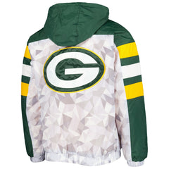 Green Bay Packers Starter Thursday Night Gridiron Raglan Half-Zip Hooded Jacket White/Green - NFL