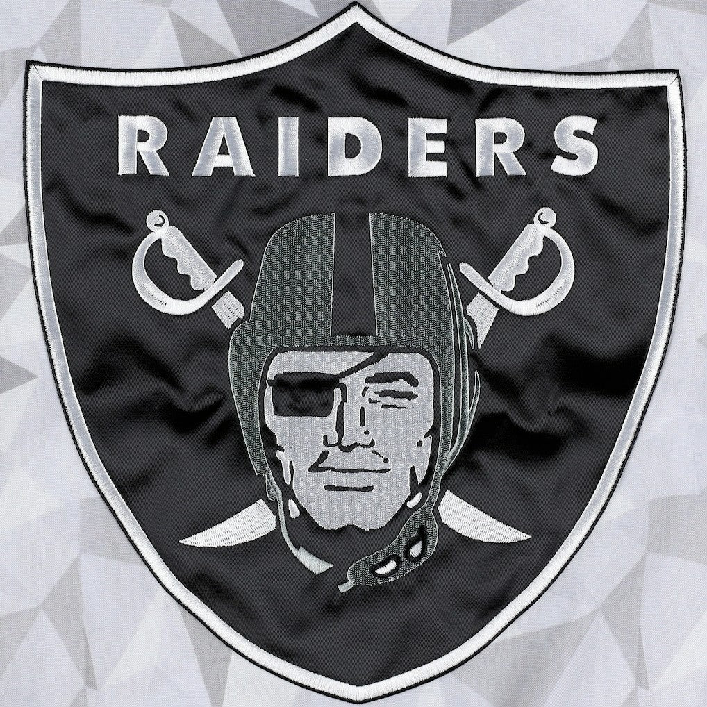 Las Vegas Raiders Starter Thursday Night Gridiron Raglan Half-Zip Hooded Jacket White/Black - NFL