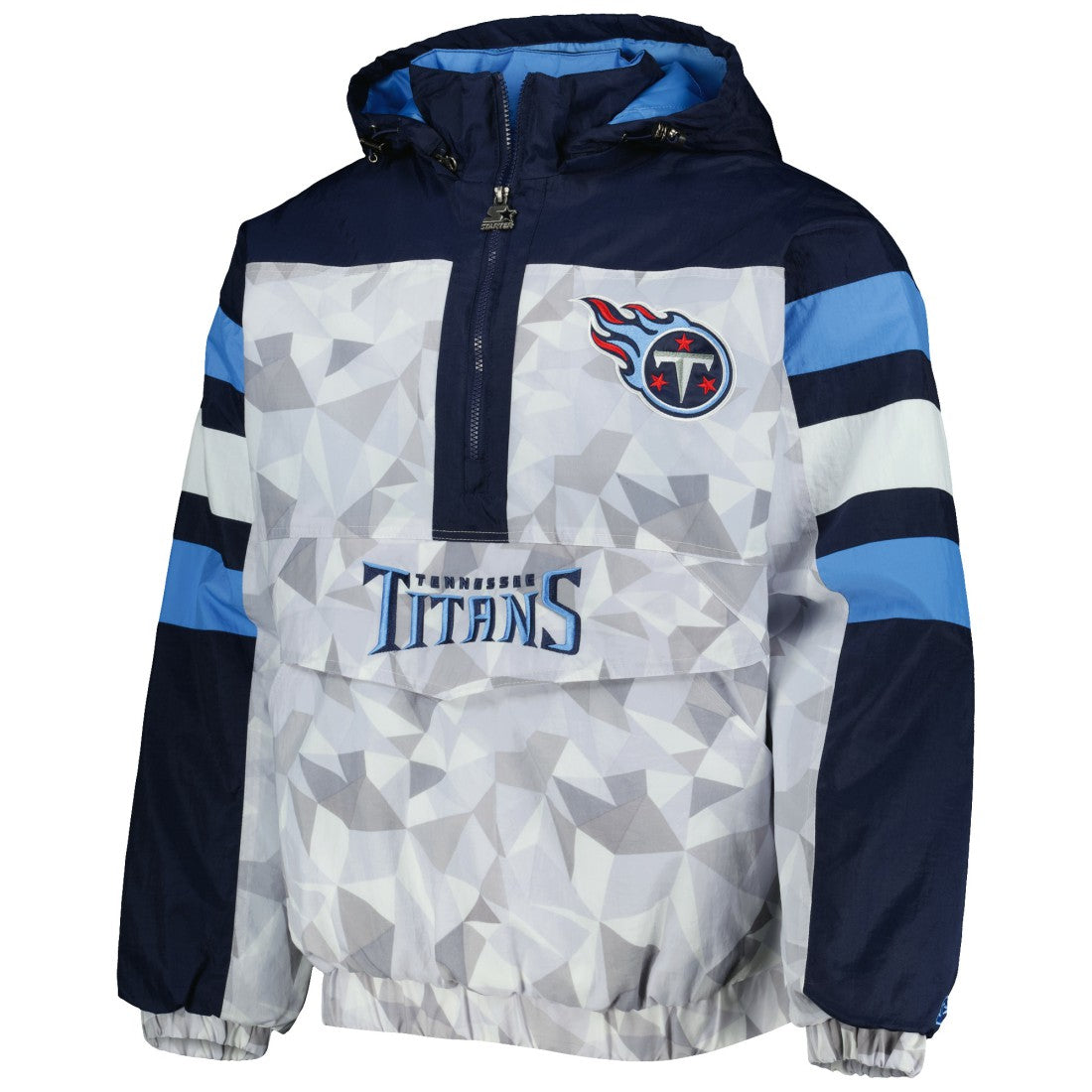 Tennessee Titans Starter Thursday Night Gridiron Raglan Half-Zip Hooded Jacket White/Navy - NFL