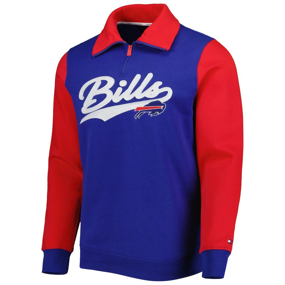 Buffalo Bills Tommy Hilfiger Aiden Quarter-Zip Sweatshirt Royal/Red - NFL
