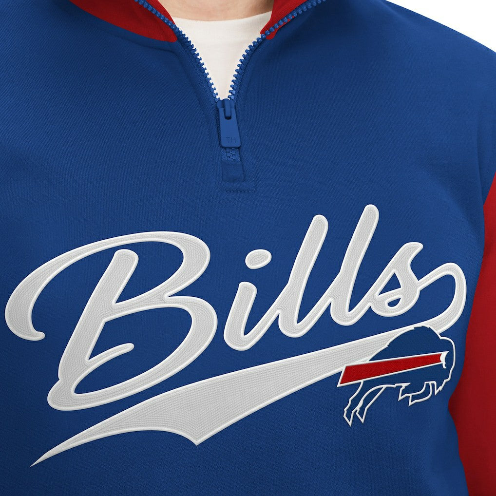 Buffalo Bills Tommy Hilfiger Aiden Quarter-Zip Sweatshirt Royal/Red - NFL