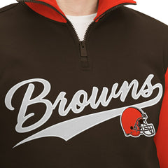 Cleveland Browns Tommy Hilfiger Aiden Quarter-Zip Sweatshirt Brown/Orange - NFL