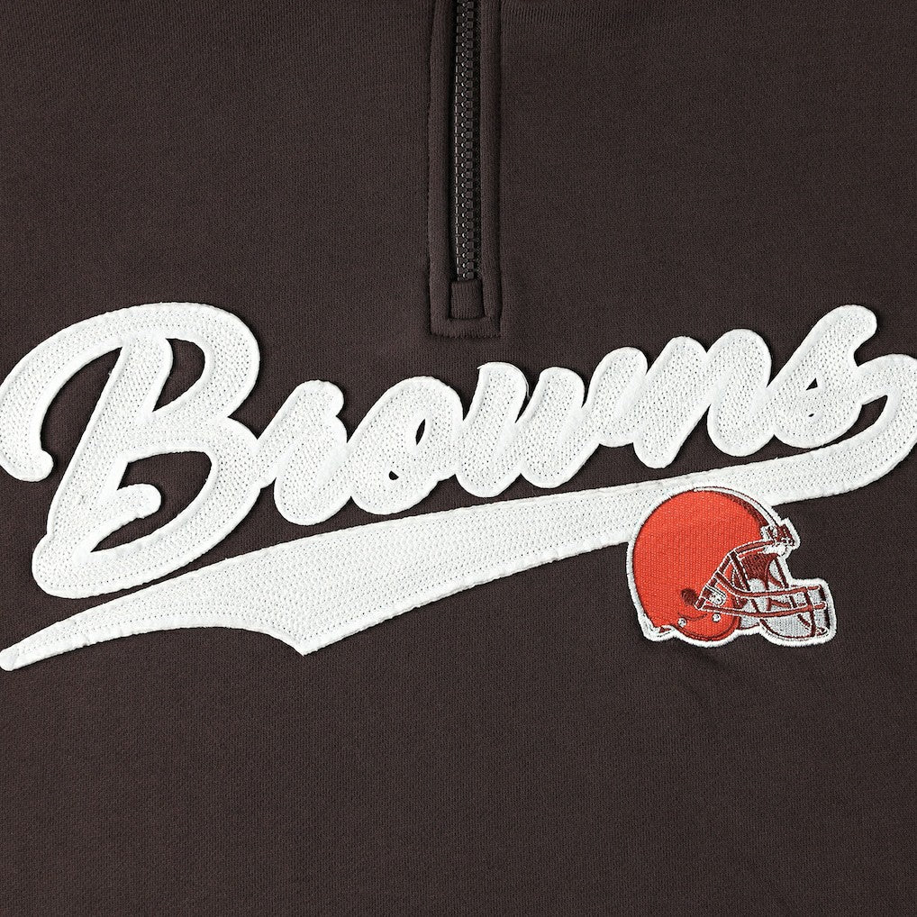 Cleveland Browns Tommy Hilfiger Aiden Quarter-Zip Sweatshirt Brown/Orange - NFL
