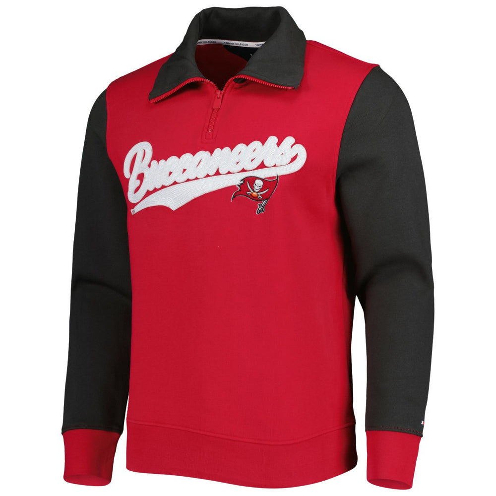 Tampa Bay Buccaneers Tommy Hilfiger Aiden Quarter-Zip Sweatshirt Red/Pewter - NFL