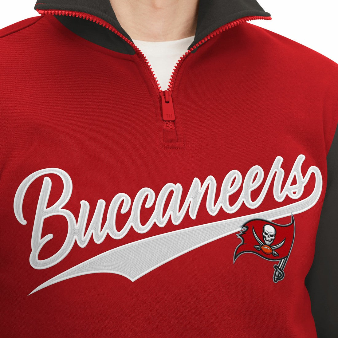 Tampa Bay Buccaneers Tommy Hilfiger Aiden Quarter-Zip Sweatshirt Red/Pewter - NFL