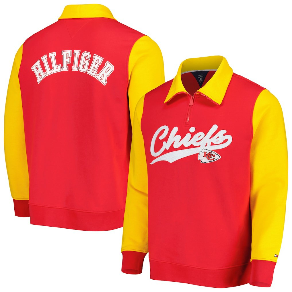 Kansas City Chiefs Tommy Hilfiger Aiden Quarter-Zip Sweatshirt Red/Gold - NFL