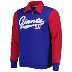 New York Giants Tommy Hilfiger Aiden Quarter-Zip Sweatshirt Royal/Red - NFL