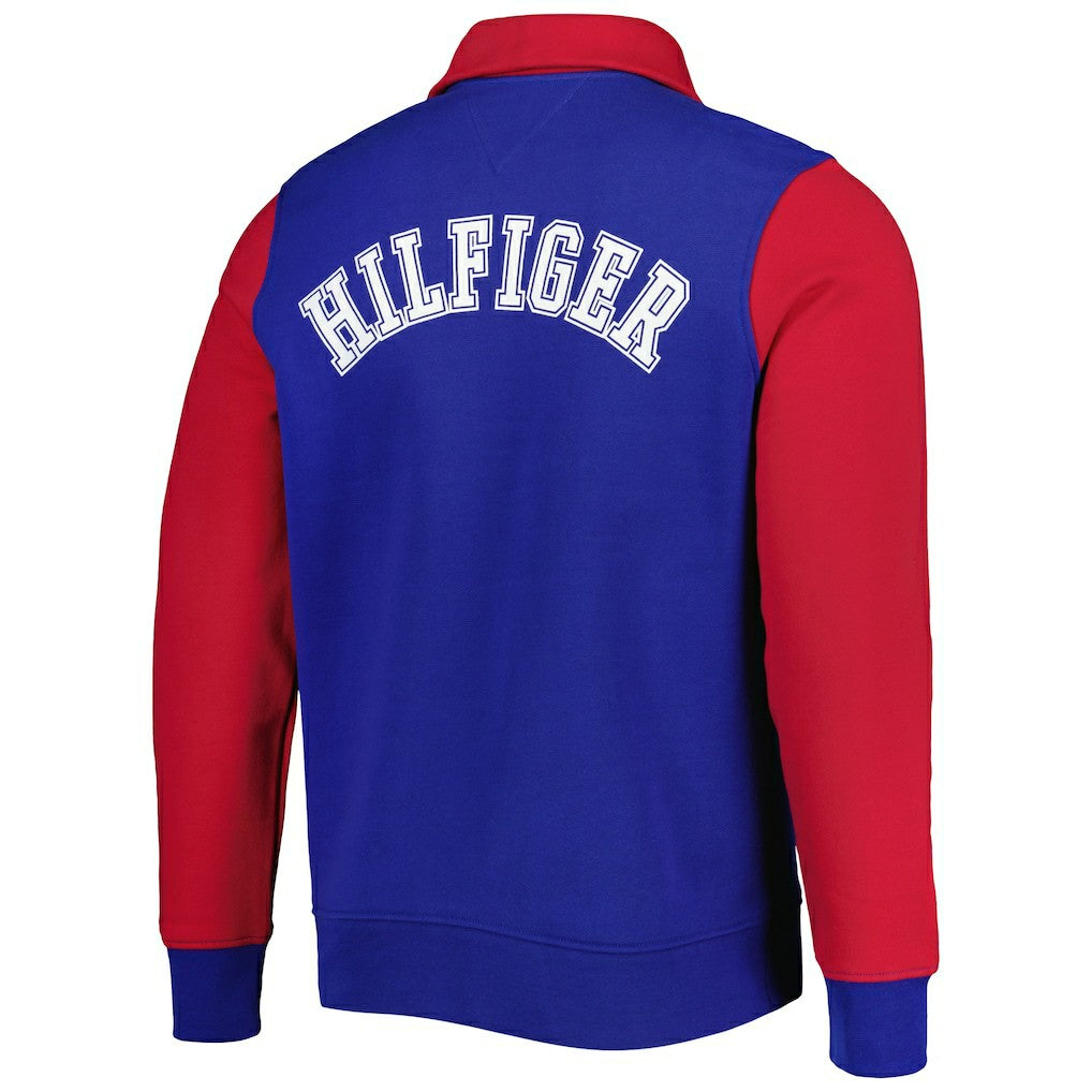 New York Giants Tommy Hilfiger Aiden Quarter-Zip Sweatshirt Royal/Red - NFL
