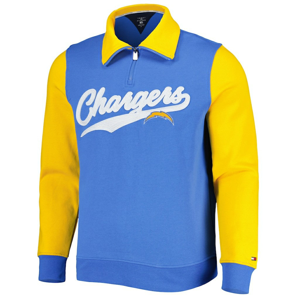 Los Angeles Chargers Tommy Hilfiger Aiden Quarter-Zip Sweatshirt Powder Blue/Gold - NFL