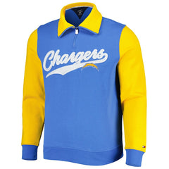 Los Angeles Chargers Tommy Hilfiger Aiden Quarter-Zip Sweatshirt Powder Blue/Gold - NFL