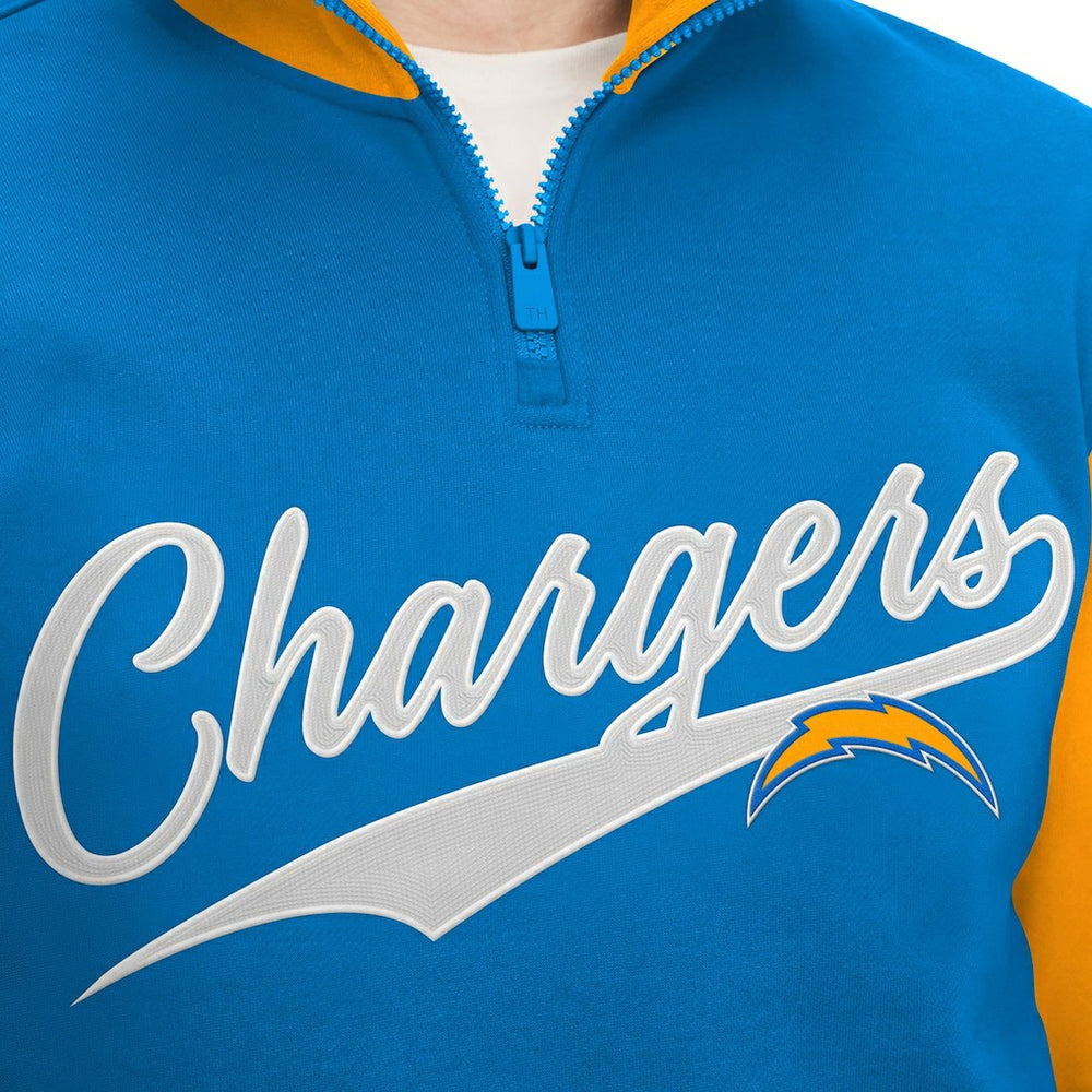 Los Angeles Chargers Tommy Hilfiger Aiden Quarter-Zip Sweatshirt Powder Blue/Gold - NFL