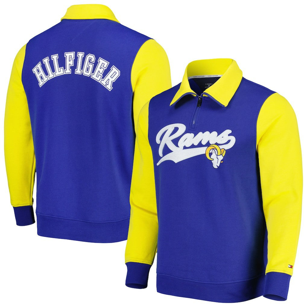 Los Angeles Rams Tommy Hilfiger Aiden Quarter-Zip Sweatshirt Royal/Gold - NFL
