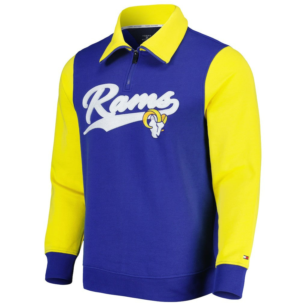 Los Angeles Rams Tommy Hilfiger Aiden Quarter-Zip Sweatshirt Royal/Gold - NFL