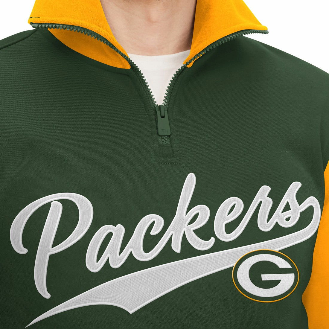 Green Bay Packers Tommy Hilfiger Aiden Quarter-Zip Sweatshirt Green/Gold - NFL