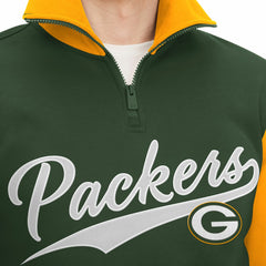 Green Bay Packers Tommy Hilfiger Aiden Quarter-Zip Sweatshirt Green/Gold - NFL