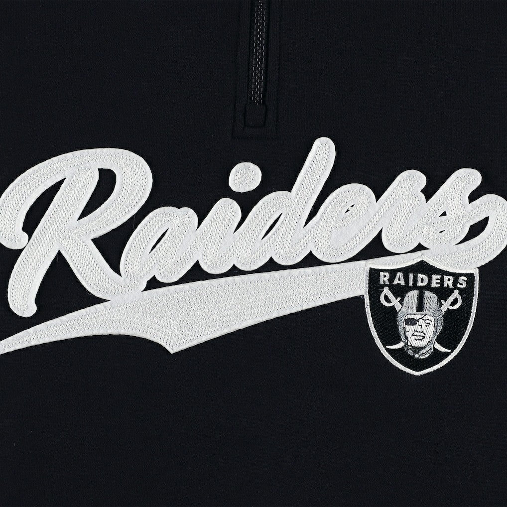Las Vegas Raiders Tommy Hilfiger Aiden Quarter-Zip Sweatshirt Black/Silver - NFL