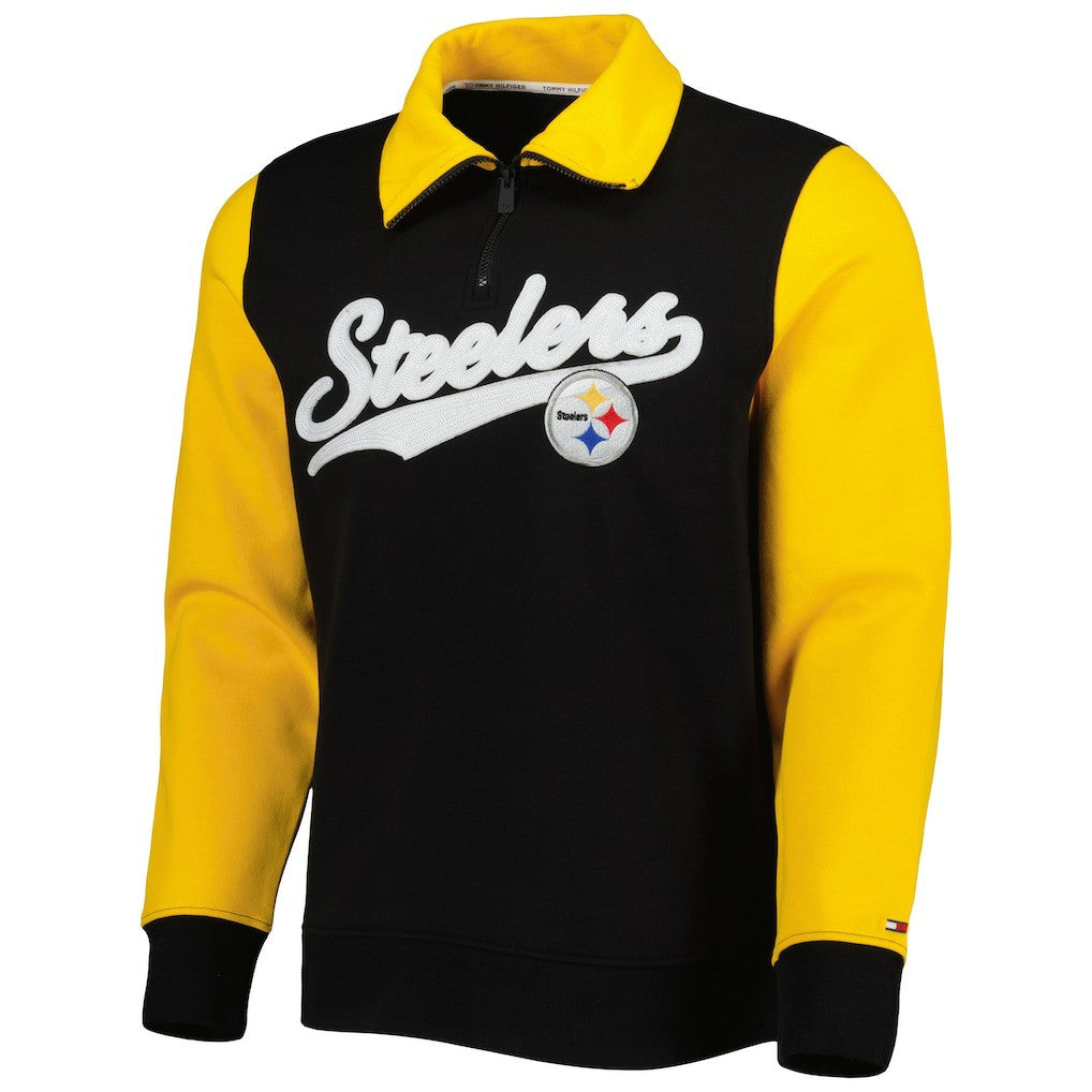 Pittsburgh Steelers Tommy Hilfiger Aiden Quarter-Zip Sweatshirt Black/Gold - NFL