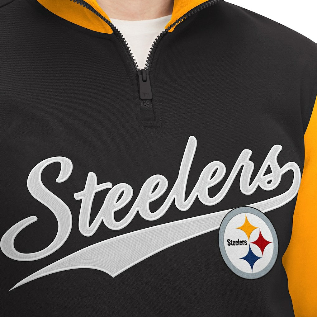 Pittsburgh Steelers Tommy Hilfiger Aiden Quarter-Zip Sweatshirt Black/Gold - NFL