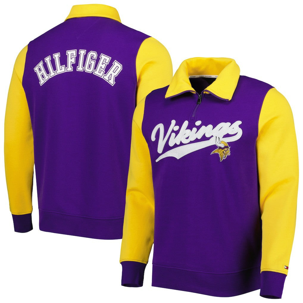 Minnesota Vikings Tommy Hilfiger Aiden Quarter-Zip Sweatshirt Purple/Gold - NFL