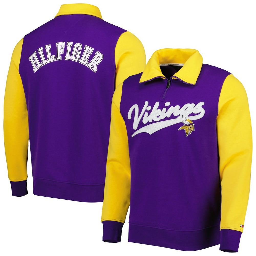 Minnesota Vikings Tommy Hilfiger Aiden Quarter-Zip Sweatshirt Purple/Gold - NFL
