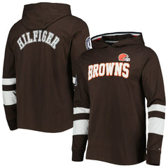Cleveland Browns Tommy Hilfiger Alex Long Sleeve Hoodie T-Shirt Brown/White - NFL