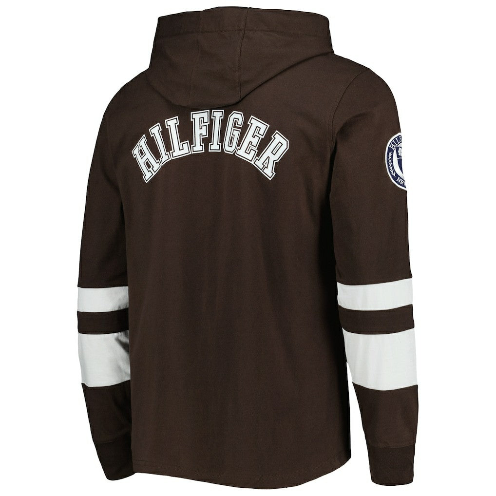 Cleveland Browns Tommy Hilfiger Alex Long Sleeve Hoodie T-Shirt Brown/White - NFL